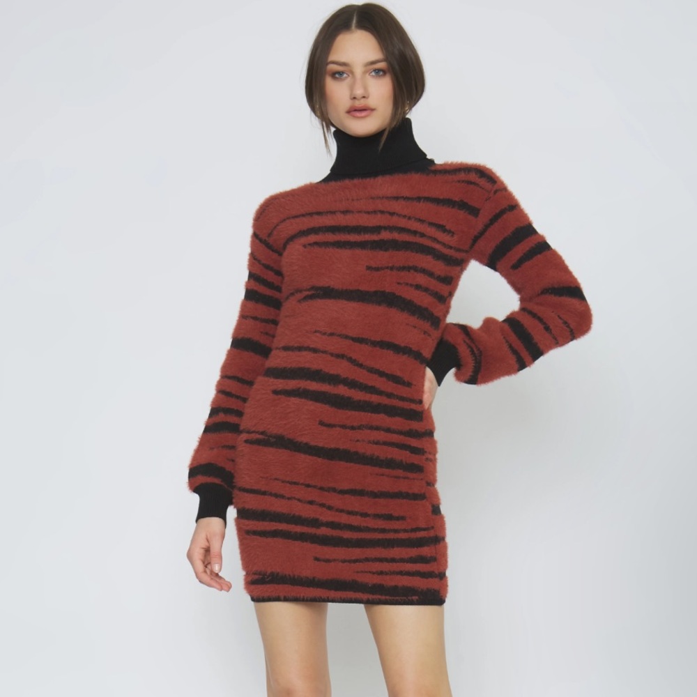 4SI3NNA Caley Long Sleeve, Turtleneck Sweater Dress, Missing Size, Fits like L